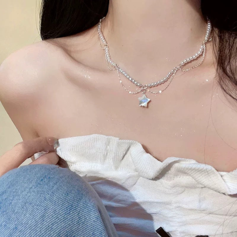 Women's Pearl High-grade Temperament Wild Sweater Chain Necklaces