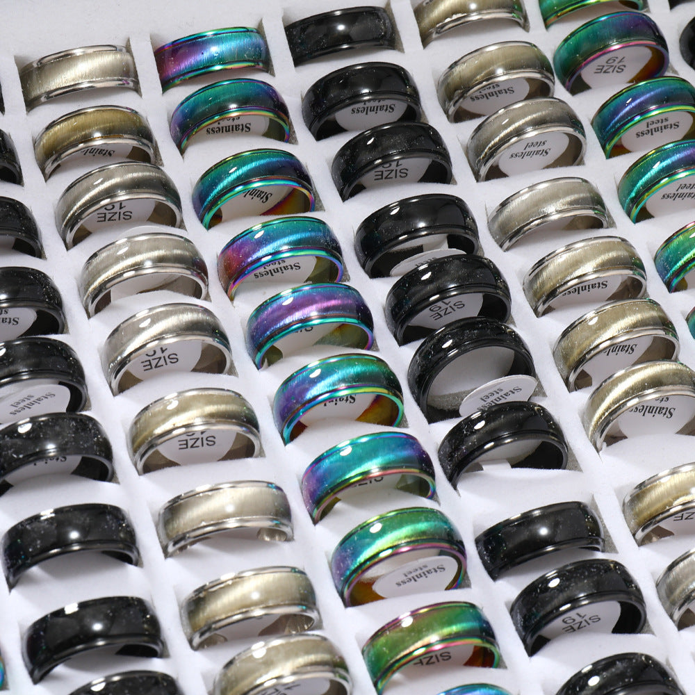 Men's Cross Sand Cat Eye Sealing Glue Rings