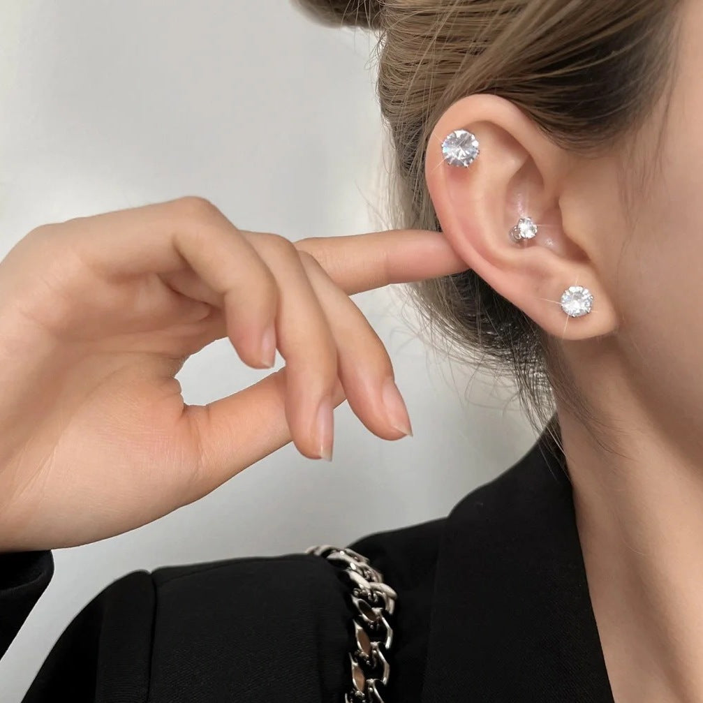 Bone Pin Magnet Male Magnetic Suction Clip Earrings
