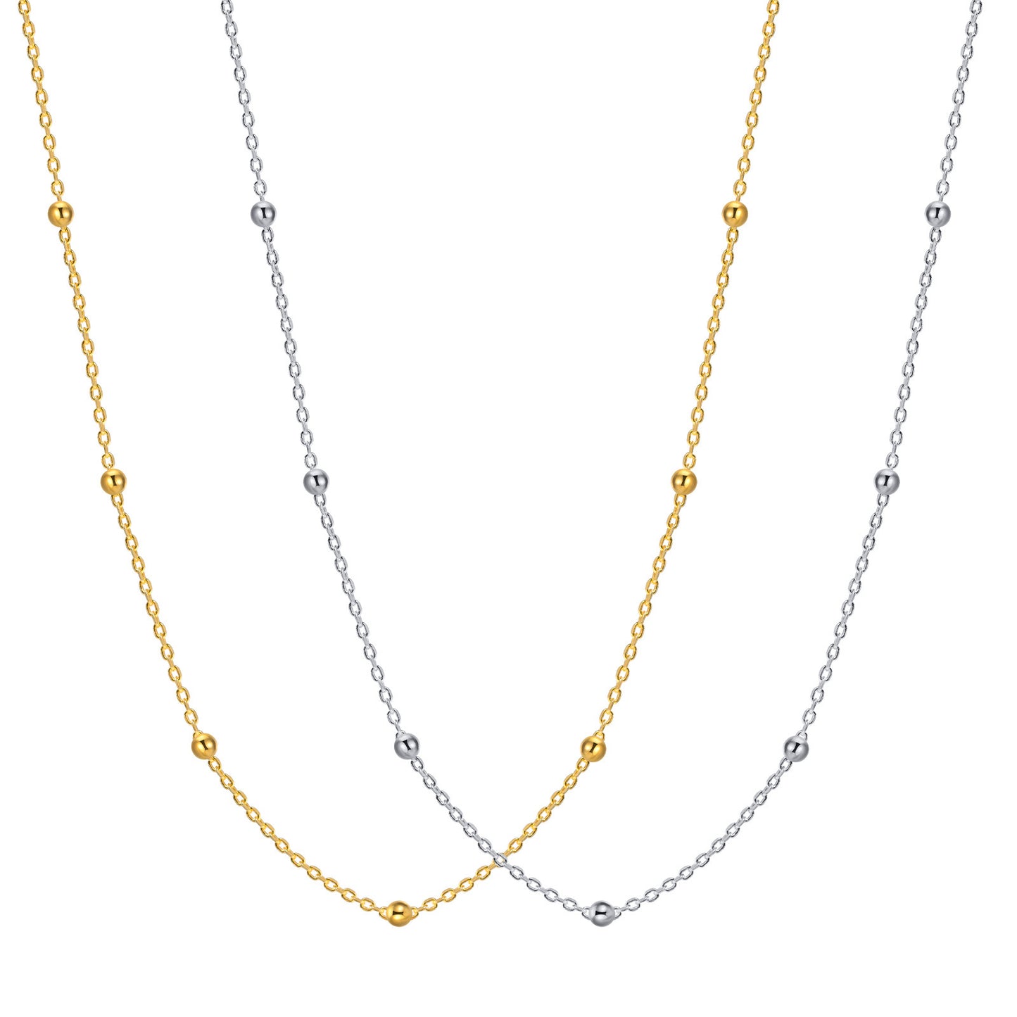 Women's Stainless Steel Partition Bead Fashion Accessories Necklaces