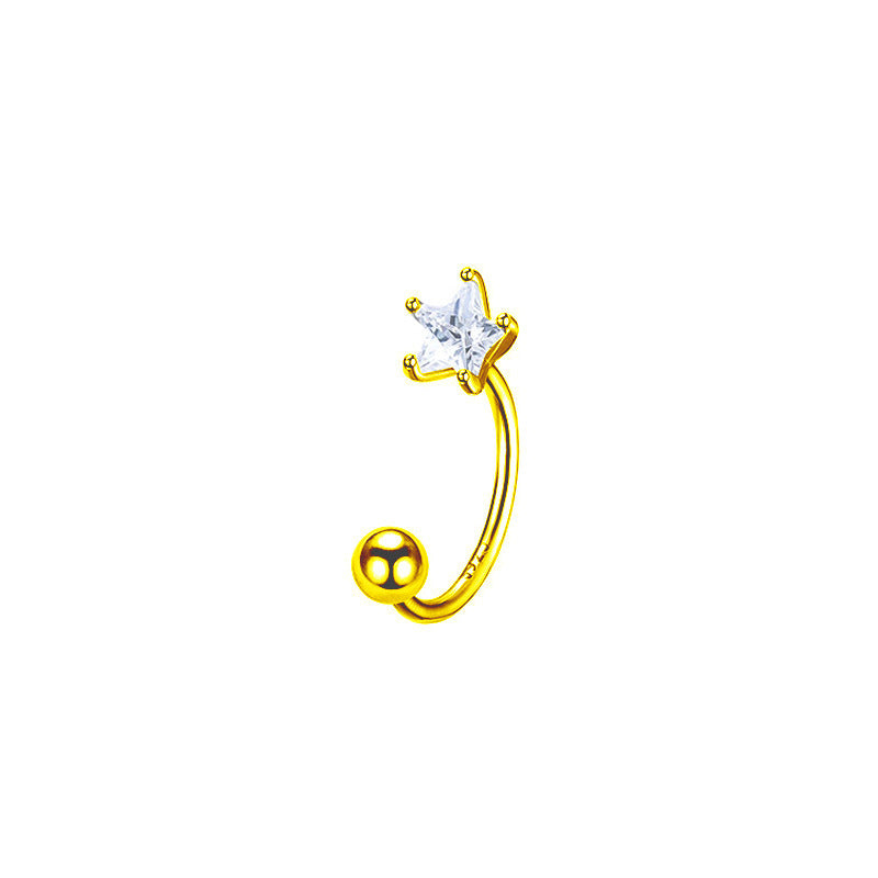 Ear Unique Female Sweet Cool Diamond Five-pointed Tightening Earrings