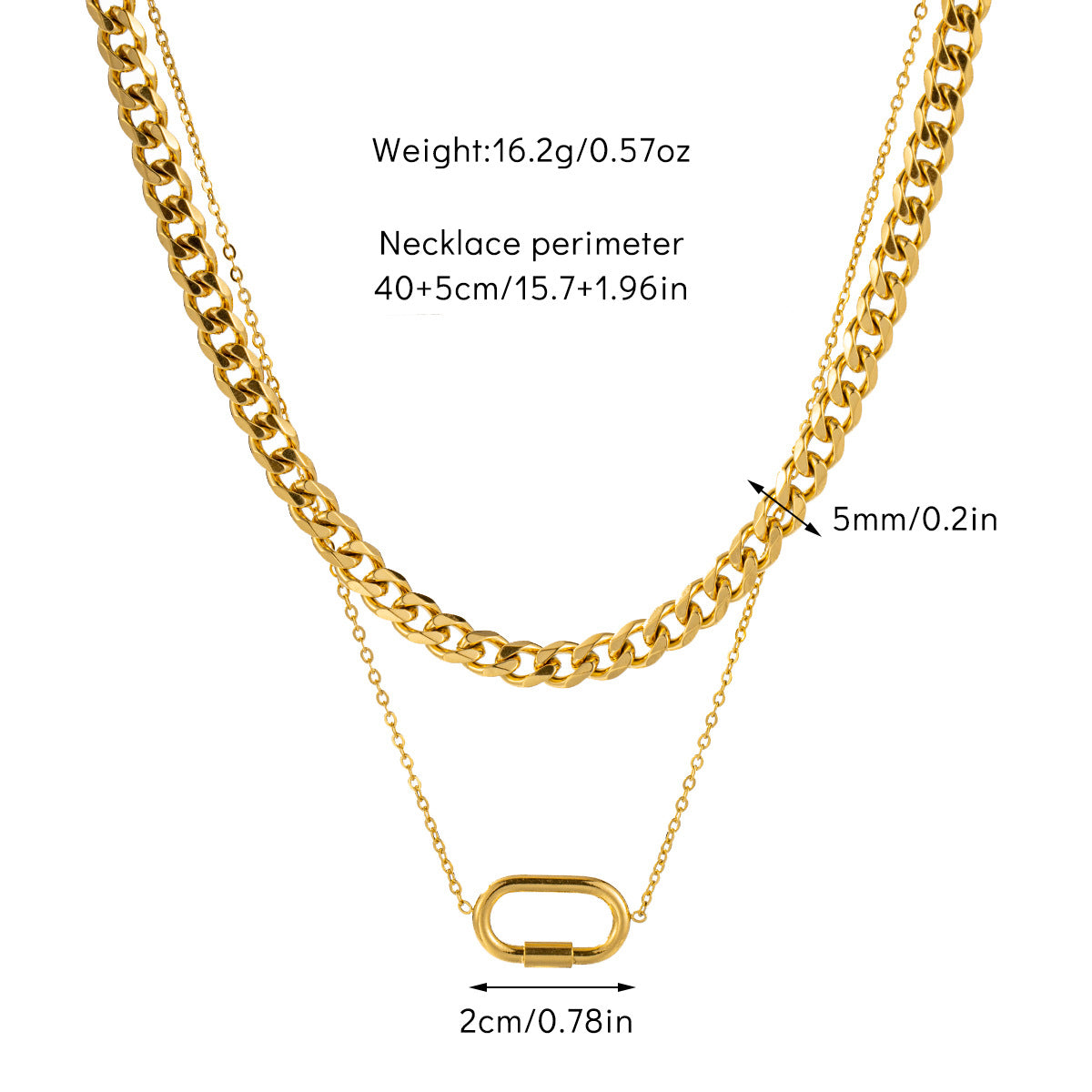 Women's Trendy Unique Titanium Chain Fashion Style Geometric Necklaces