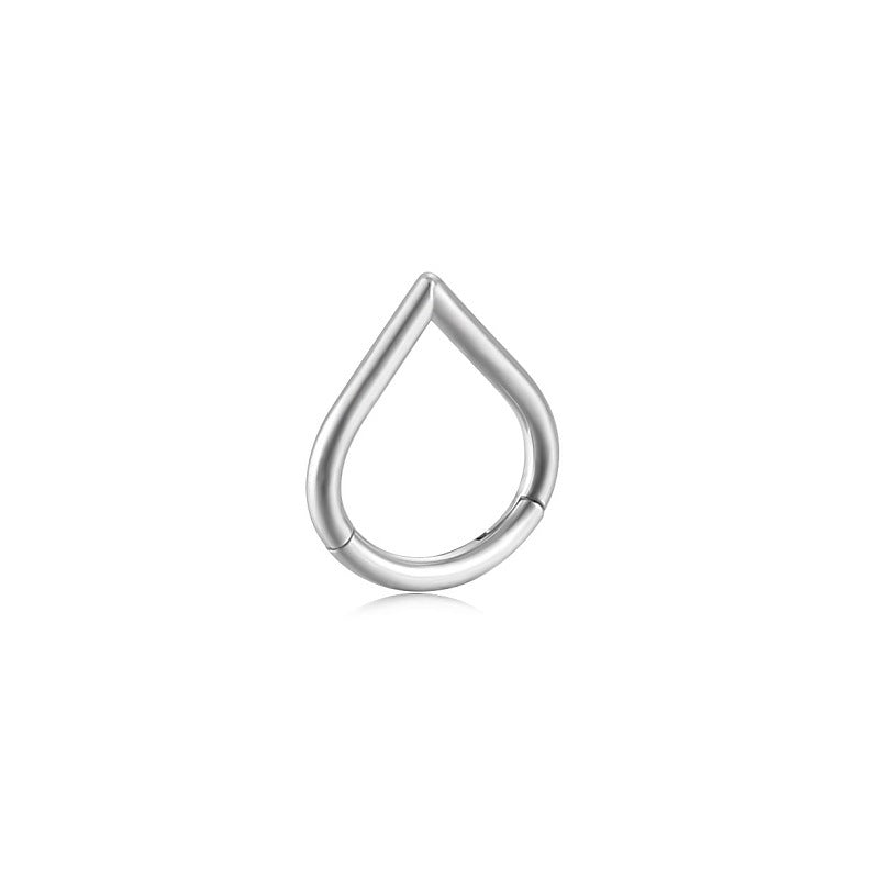 Nose Titanium Steel Heart-shaped Water Drop Earrings