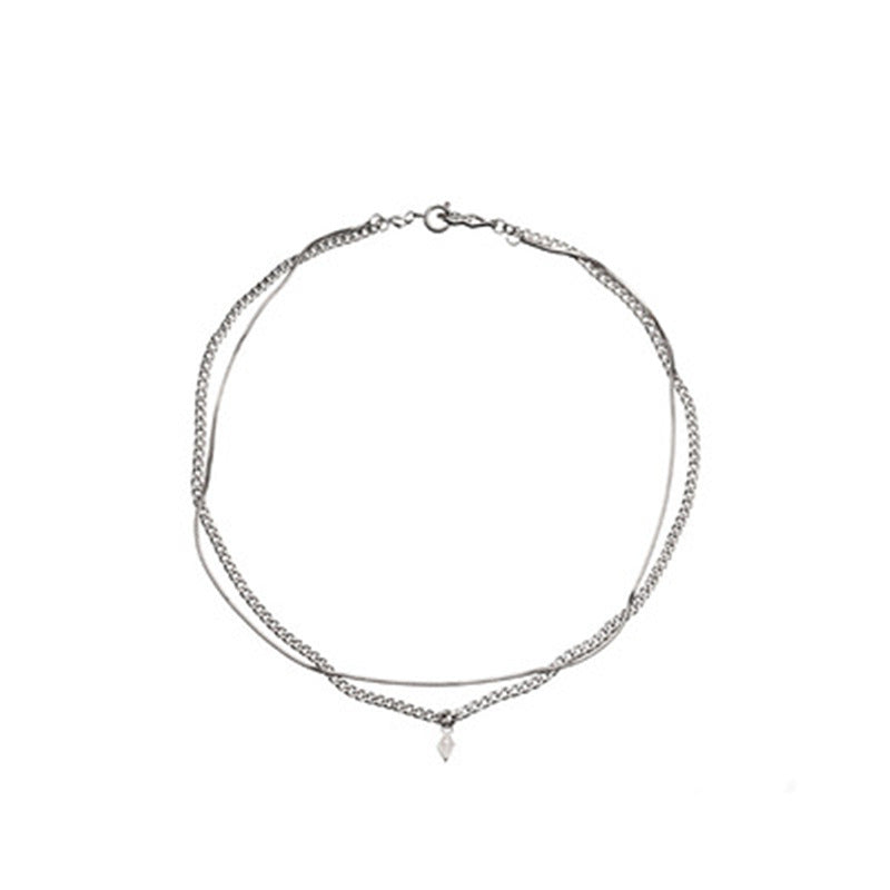 Men's Popular Design Stitching Cold Style Double Layer Necklaces