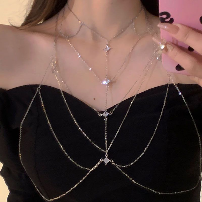 Long Personalized Bridal Dress Exaggerated Tassel Shoulder Necklaces