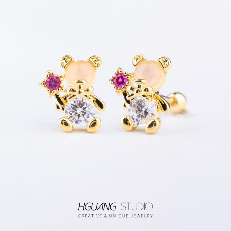 Steel Ear Bone Spider Cross Screw Twist Earrings