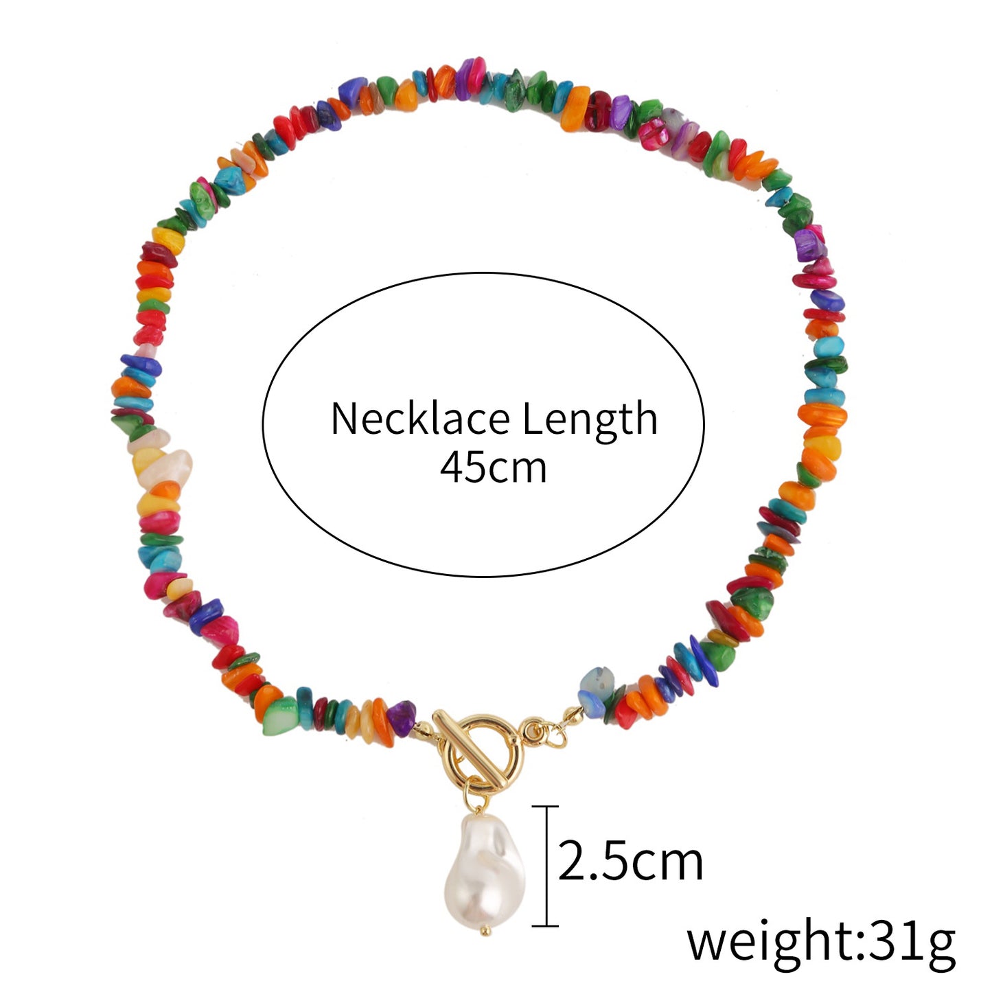 Women's Bohemian Color Gravel For Natural Stone Necklaces