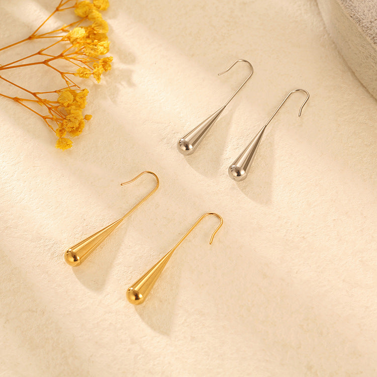 Women's Stainless Steel Water Drop High-grade Artistic Earrings
