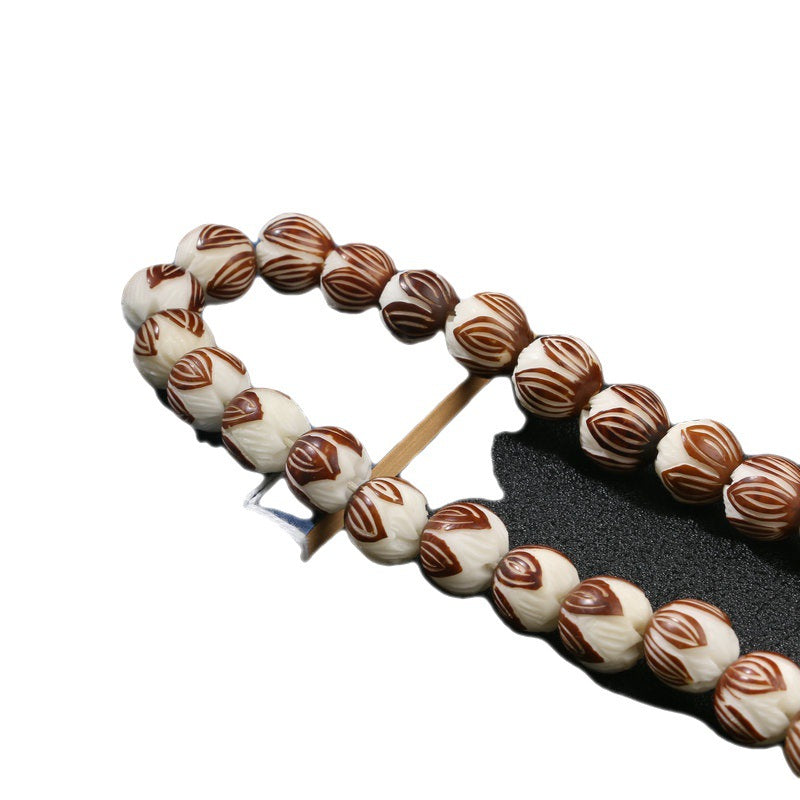 Bodhi Lotus White Corypha Beads Root Bracelet
