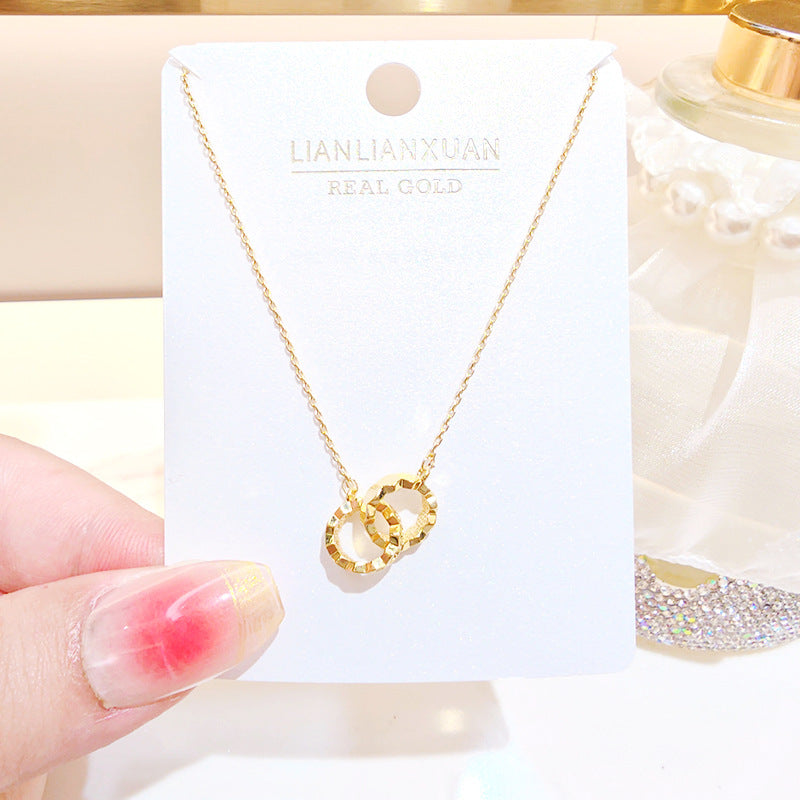 Women's Copper Summer High-grade Simple Refined Zircon Gold Necklaces