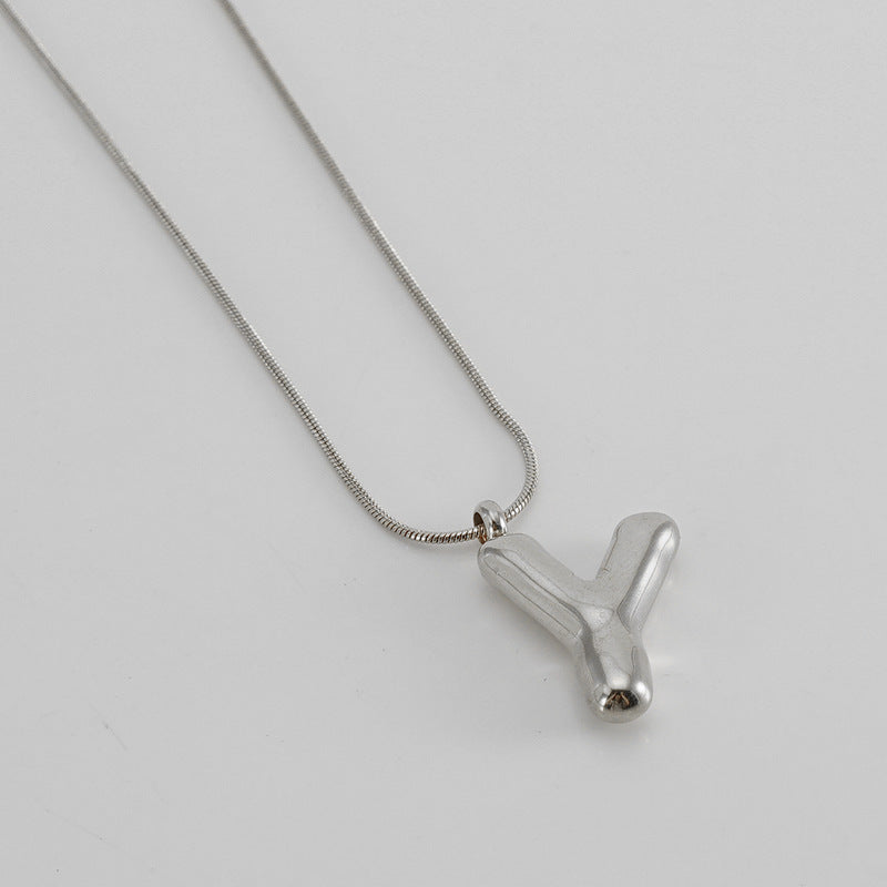 Bubble Letter Snake Bones Chain Titanium Steel Necklaces