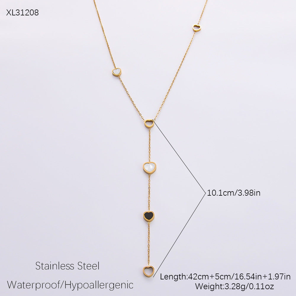 Women's Elegant Stainless Steel Gold-plated Diamond Jewelry Necklaces