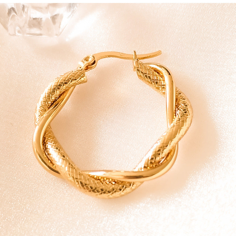 Ear High-grade Light Luxury Hoop Titanium Steel Trendy Cold High Earrings