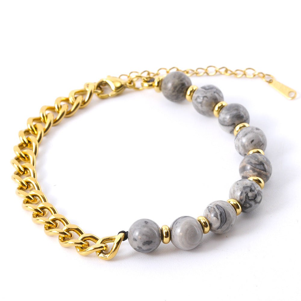 Men's Titanium Steel Cuban Set Natural Tigereye Necklaces