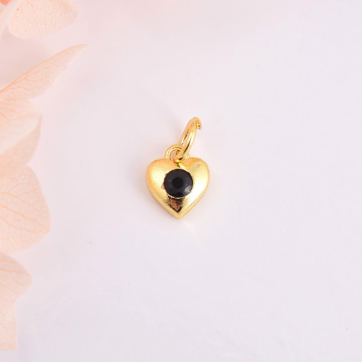 Colorful Heart-shaped Zircon Gold Small Copper Pendants
