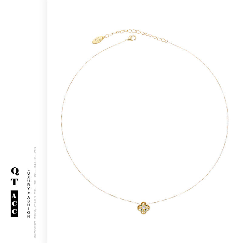 Women's Style Ancient Gold Sand Agate Moonstone Necklaces