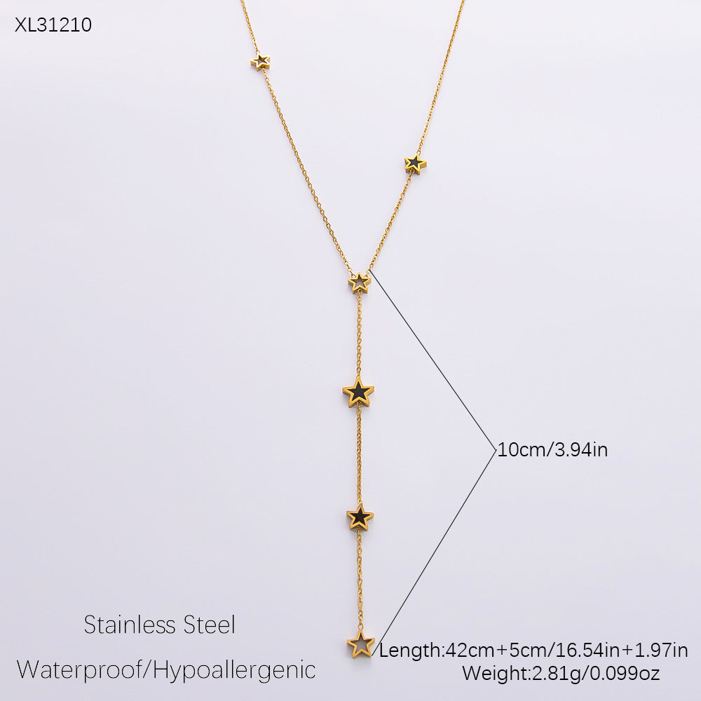 Women's Elegant Stainless Steel Gold-plated Diamond Jewelry Necklaces