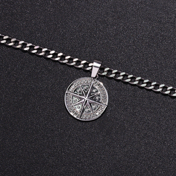 Men's Fashion Personality Simple Round Stainless Steel Necklaces