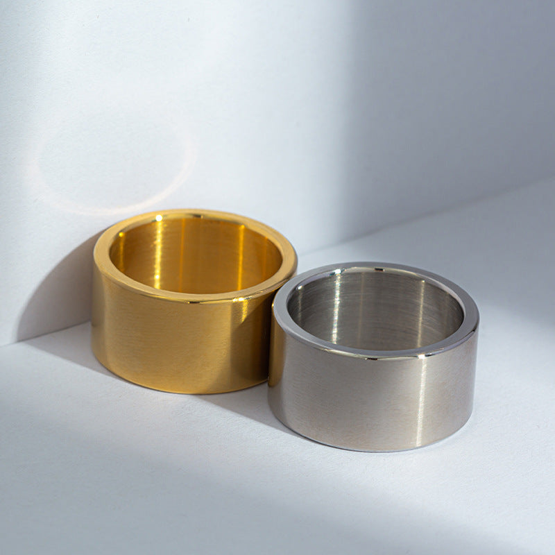 Men's Wide Sand Matte Titanium Steel Wedding Rings