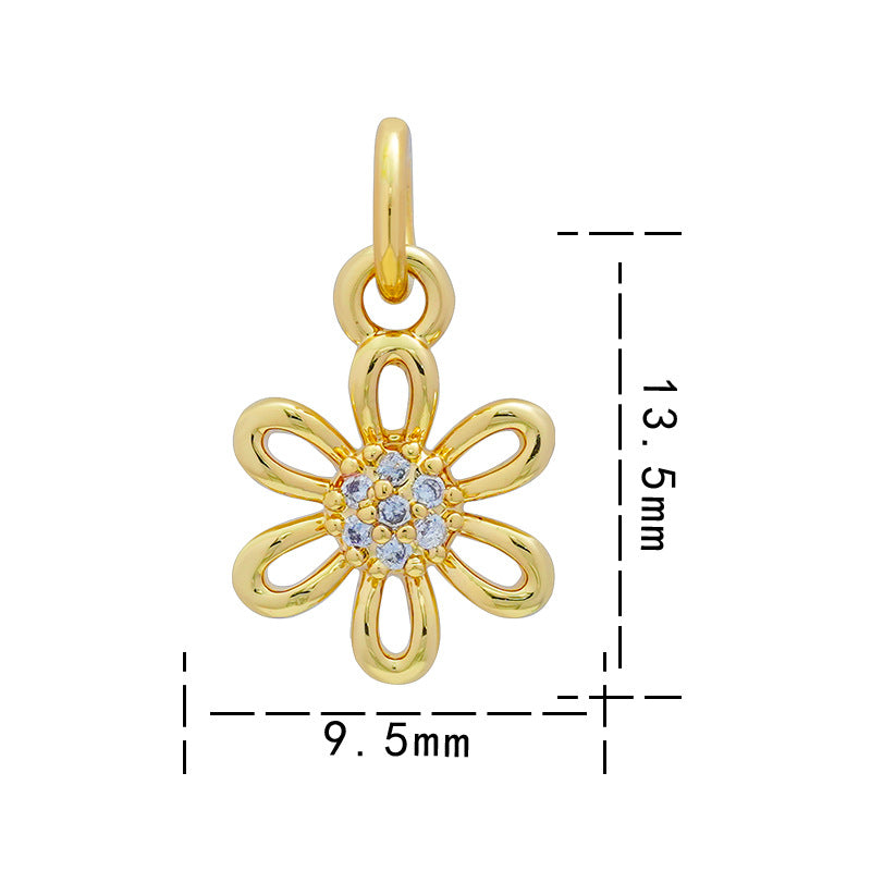 Copper Micro Inlay Real Gold Plating Accessories Pendants