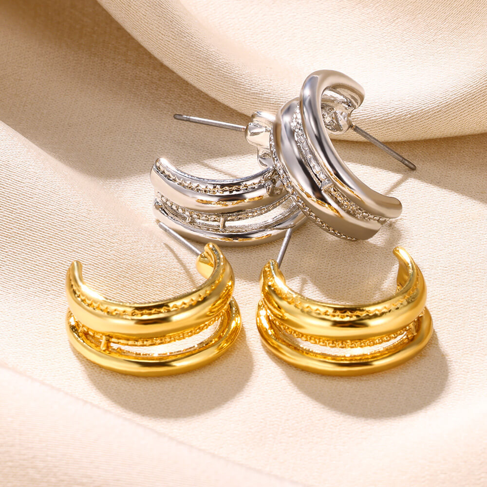 Irregular Cross Geometric Heart Shape Graceful Earrings