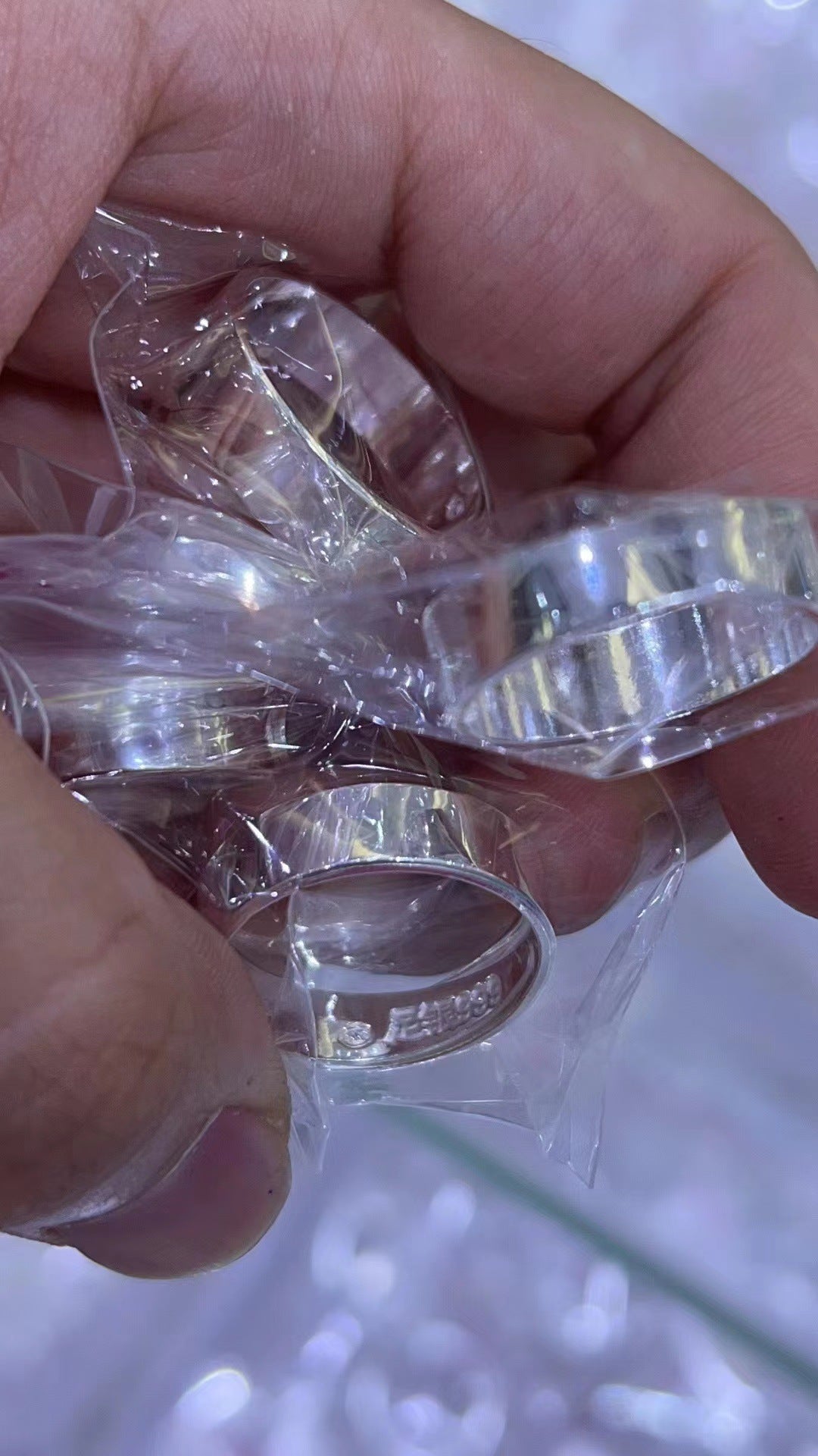 Women's & Men's Pure Sier Flat Smooth Opening Couple Rings