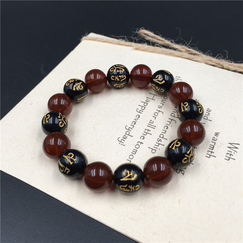 Lucky Mantra Fashion String Beads Round Buddha Gilding Bracelets