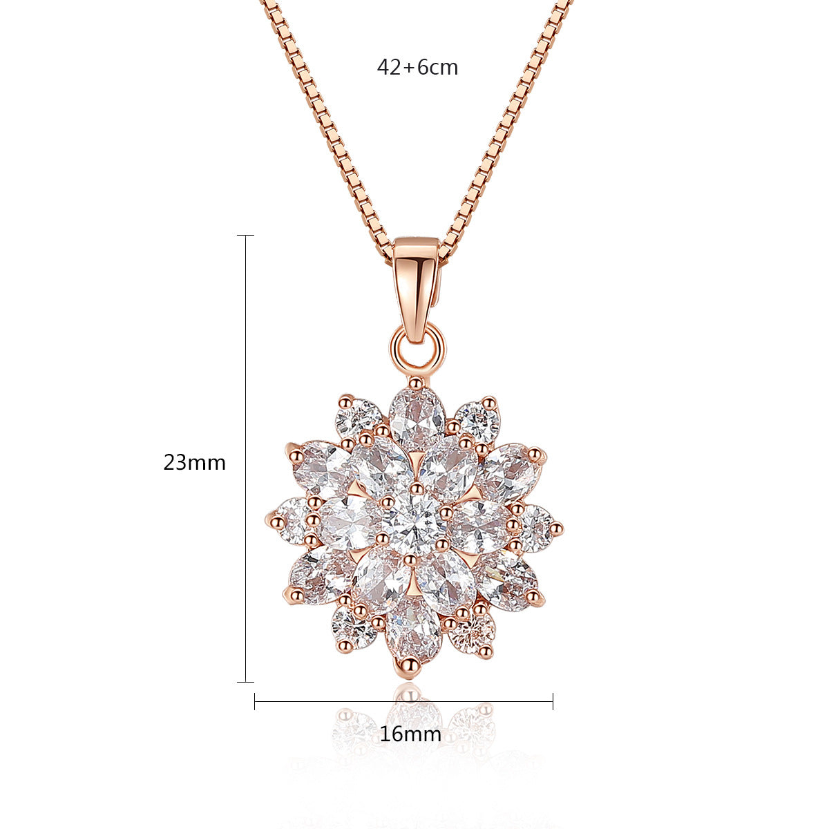 Women's Flower Waltz Zircon Decorative Flowers Korean Necklaces