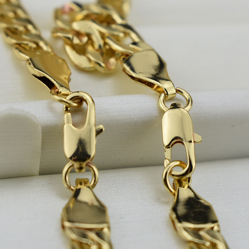 Graceful New Trendy Side Plated Gold Necklace