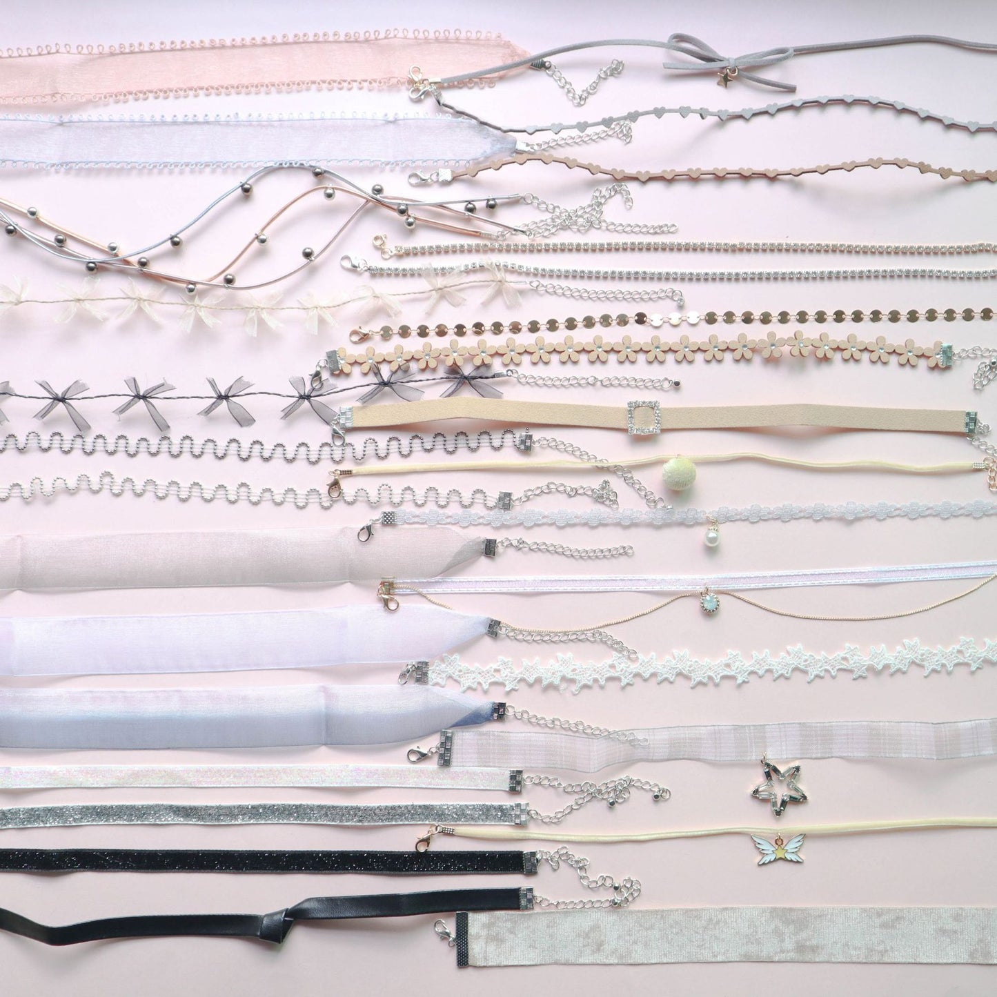 Sexy Collar Color Lace Ribbon Short Necklaces