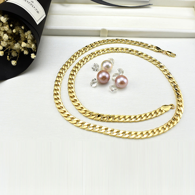 Graceful New Trendy Side Plated Gold Necklace