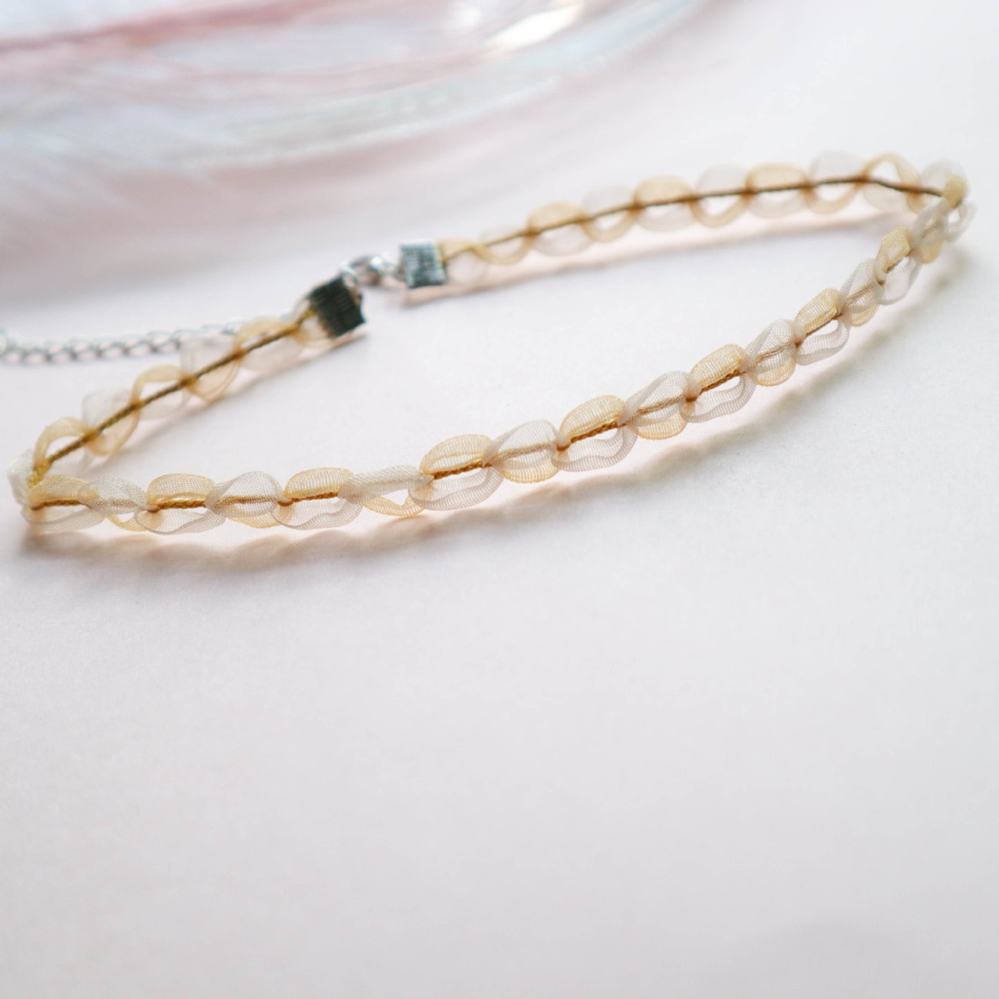 Sexy Collar Color Lace Ribbon Short Necklaces