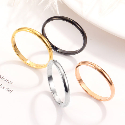 Women's Titanium Steel Rose Gold Plated Spherical Rings