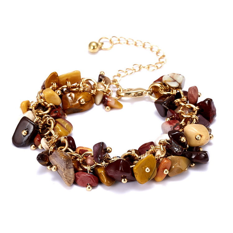 Women's & Men's Gravel Color Crystal Jewelry Stall Bracelets