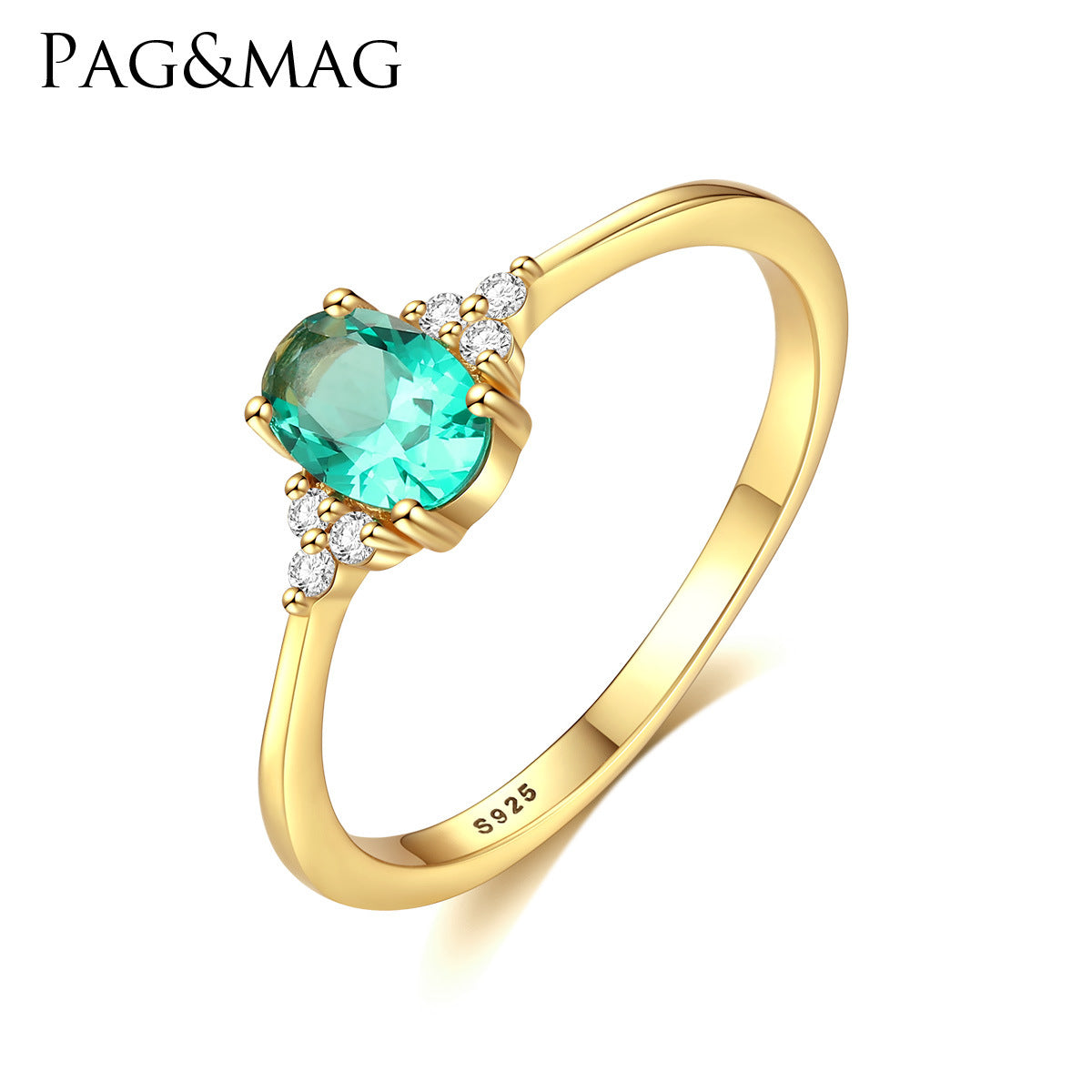 Women's Sterling Sier Simple Fashion Colored Gems Rings