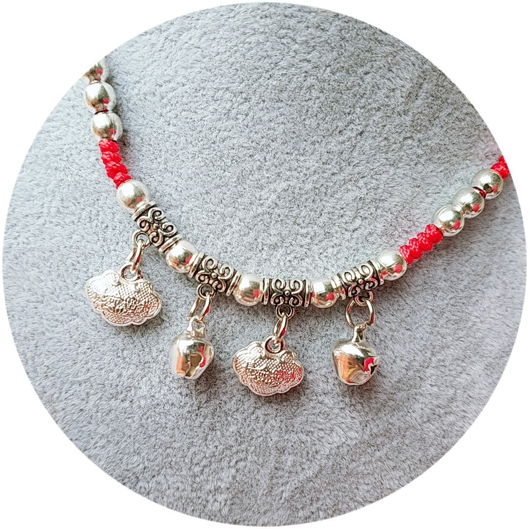 Stall Hand-woven Red Rope Bell Ethnic Bracelet