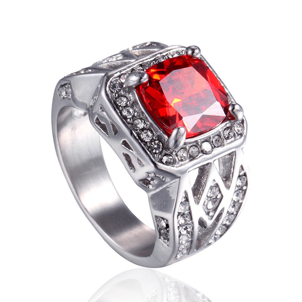 Price Mixed Batch Korean Inlaid Four Claw Diamond Titanium Ring