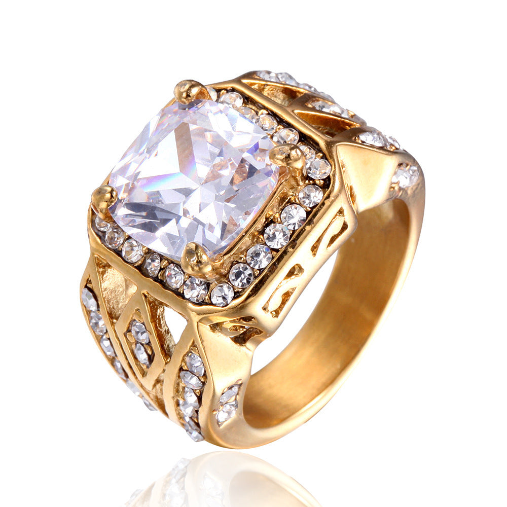 Price Mixed Batch Korean Inlaid Four Claw Diamond Titanium Ring