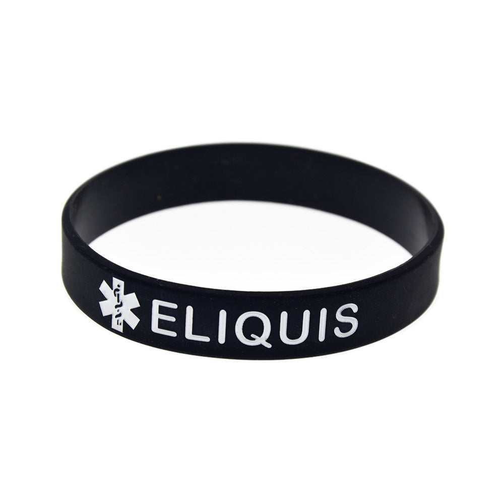 Silicone Medical Warning Wrist Strap Sports Adult Bracelets
