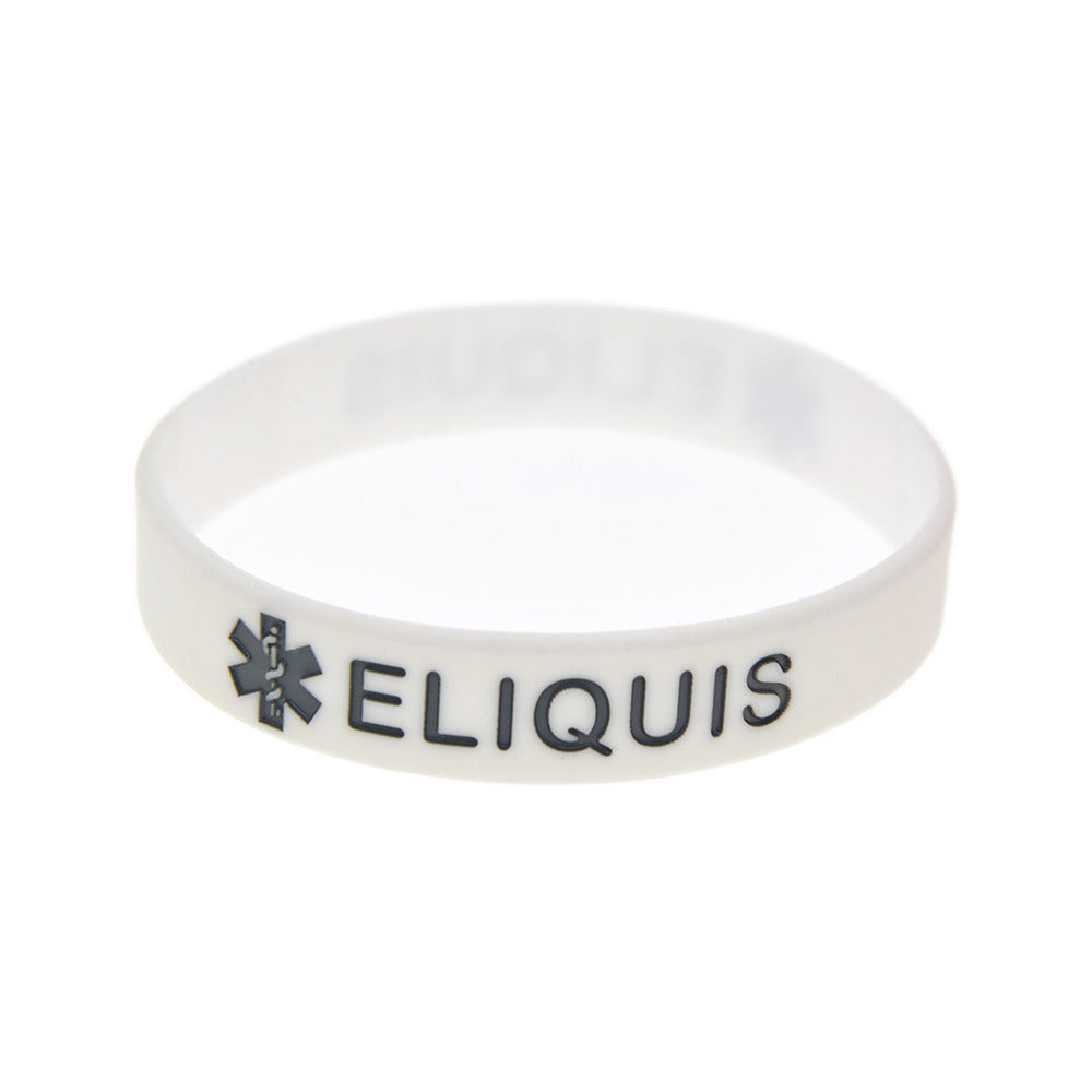 Silicone Medical Warning Wrist Strap Sports Adult Bracelets