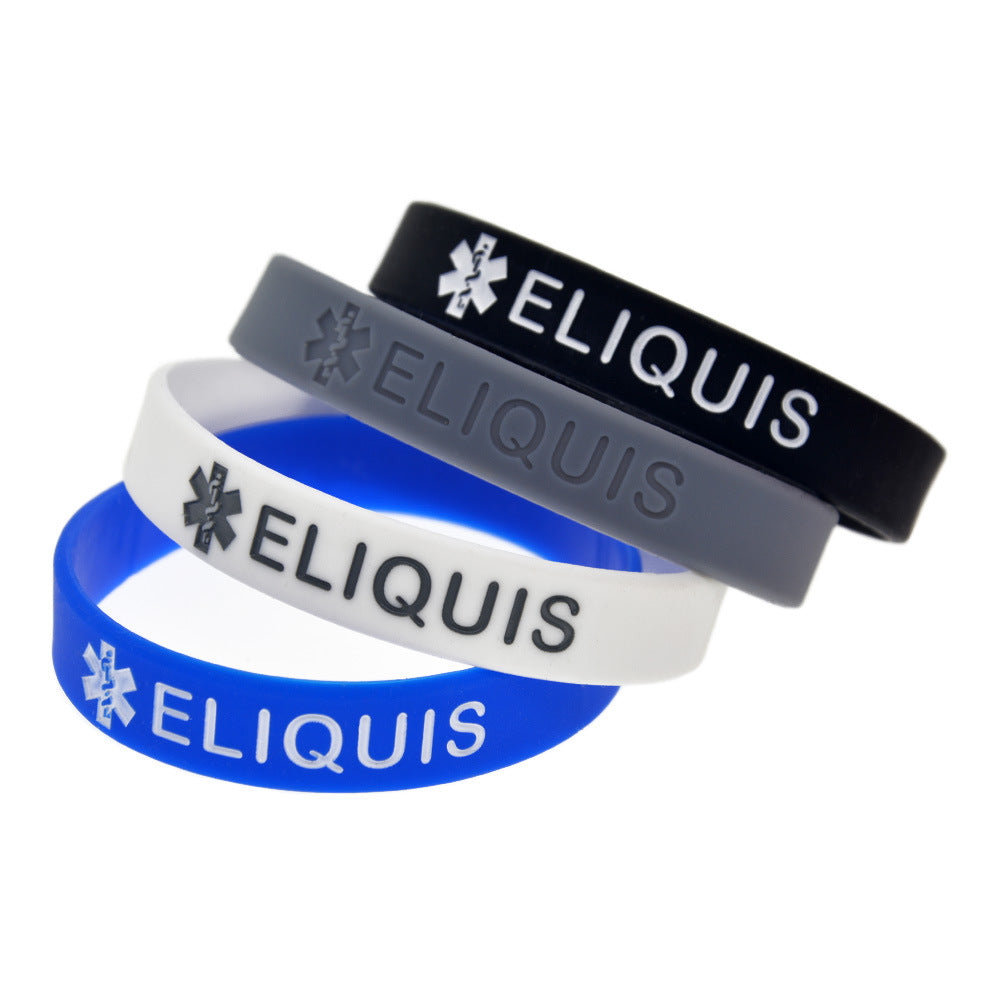 Silicone Medical Warning Wrist Strap Sports Adult Bracelets