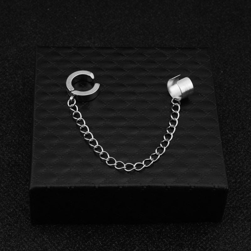 Bone Chain Personality Boy Stainless Steel Style Hip Earrings