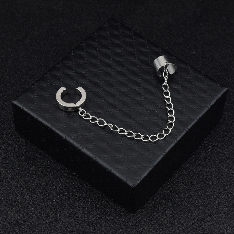 Bone Chain Personality Boy Stainless Steel Style Hip Earrings