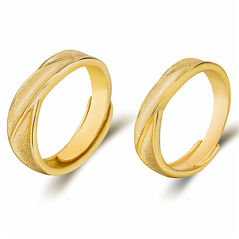 Plating Rhyme Line European Coin Gold Plated Ring