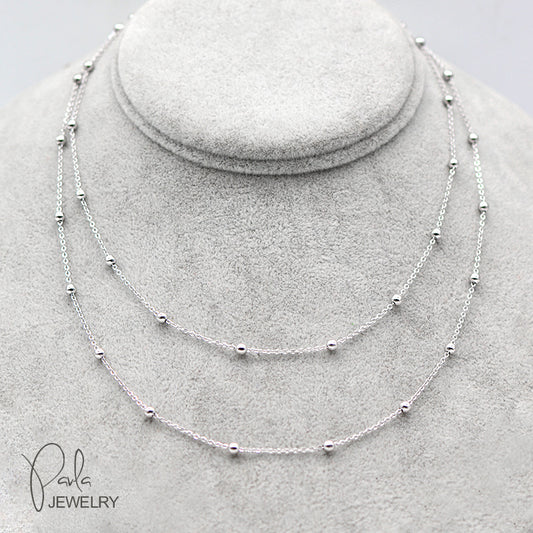 Sier Fine Collar Beads Short Clavicle Necklaces