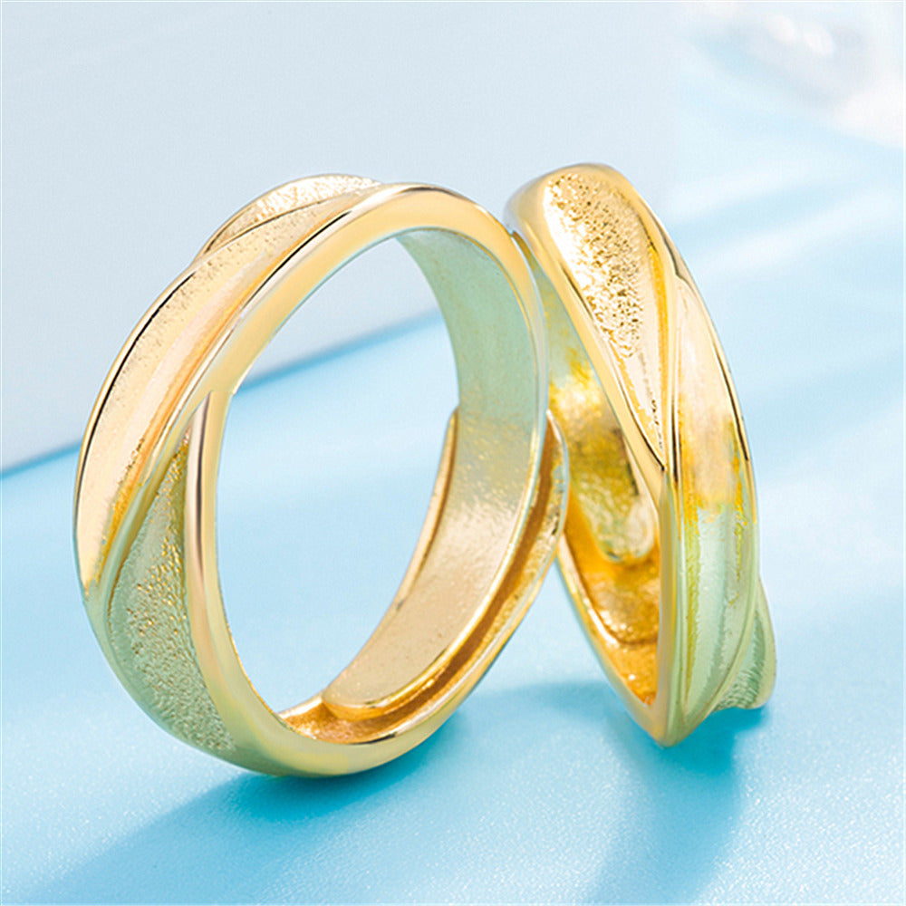 Plating Rhyme Line European Coin Gold Plated Ring