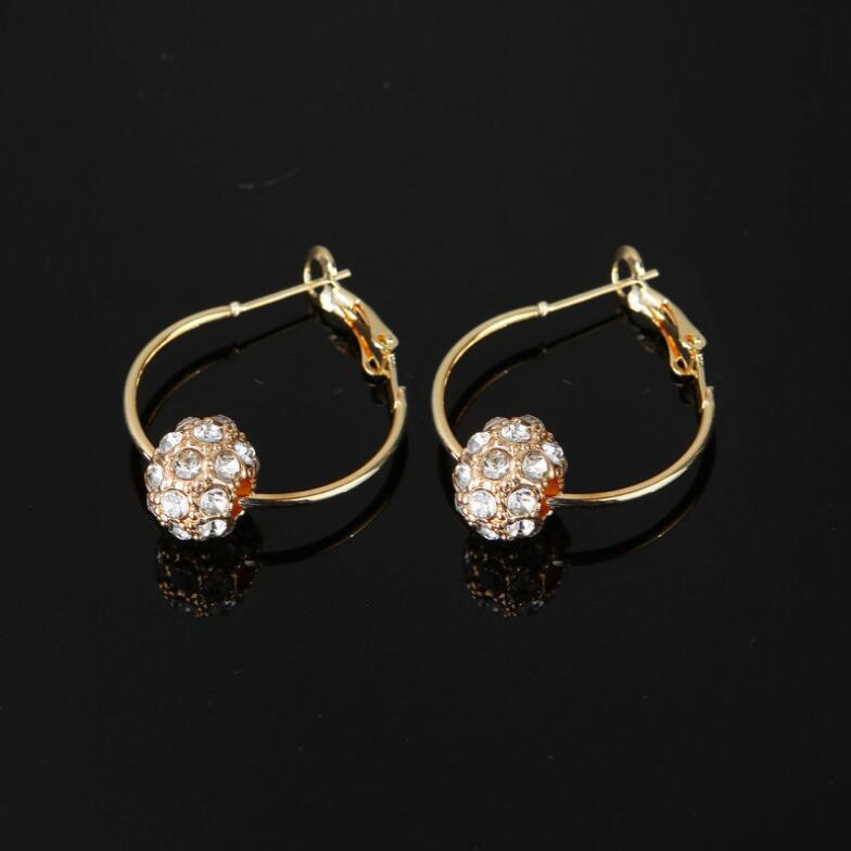 Colorful Crystals Lucky Ball Bead Ear Earrings
