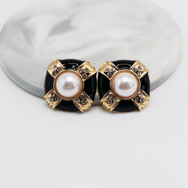 Pearl Middle Ancient Ear Clip Hepburn Sier Earrings