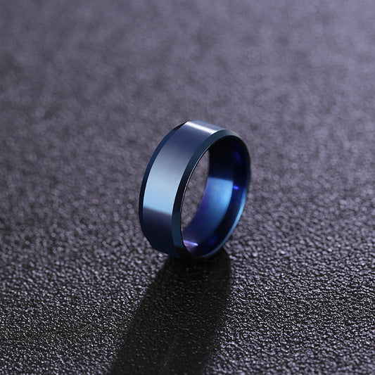 Steel Glossy Matte Double Beveled Blank Rings