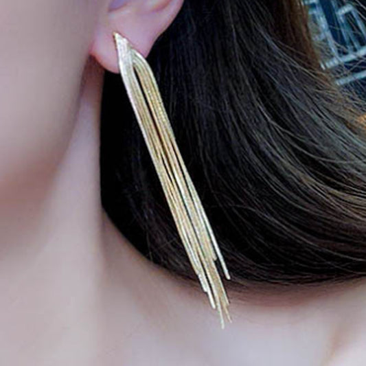 Women's Chain Long Fringe Elegant Personalized High-key Earrings